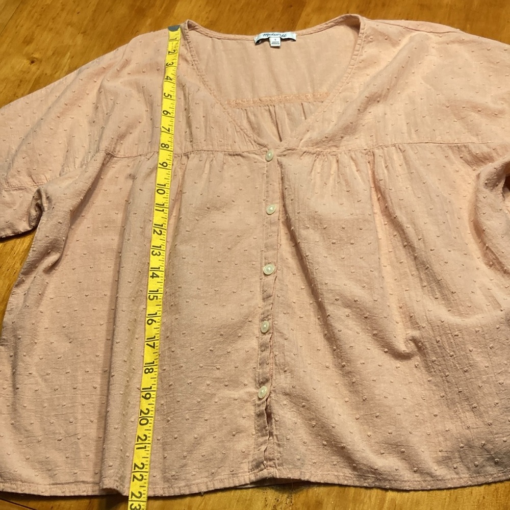 Madewell Rhyme Button-Front Top in Cliptop Antique Coral - Picture 4 of 7